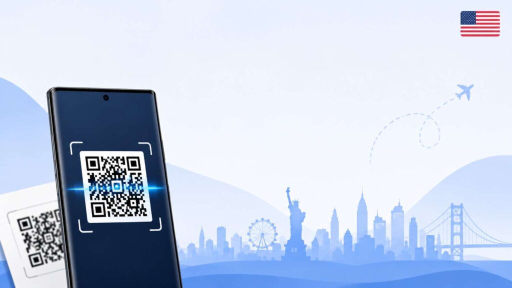 USA eSIM QR code activation screen on a Samsung Galaxy phone