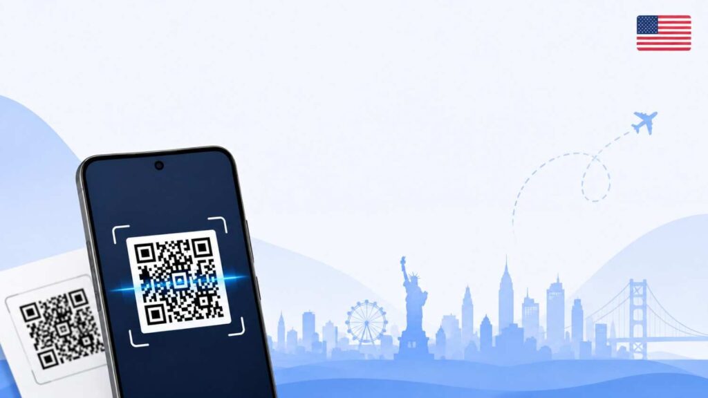 USA eSIM QR code setup screen on a Google Pixel phone