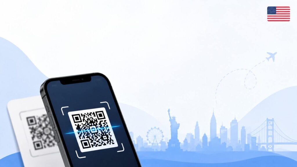 USA eSIM QR code activation screen on an iPhone
